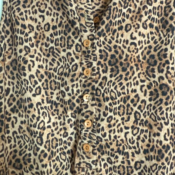 SKATIE Wyatt Leopard Print Sleeveless Romper Shorts | Swim Cover Up - Medium - Picture 5 of 5